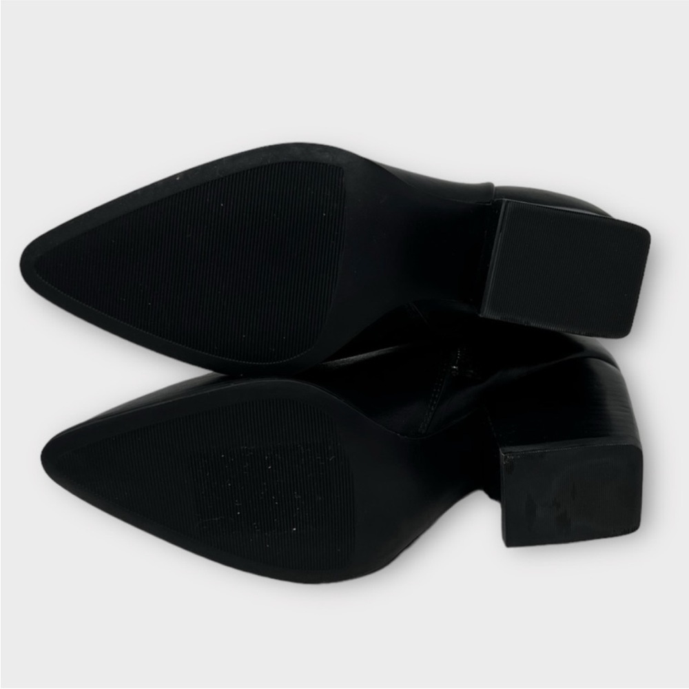 NEW!! Nordstrom Franka Genuine Leather Pointed Toe Bootie Black Size 6 - Picture 7 of 8